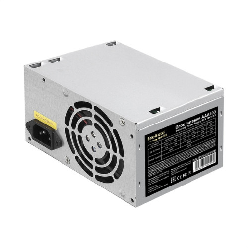Блок питания Exegate ES259590RUS/EX259590/264680 Блок питания 400W Exegate AAA400, ATX, 8cm fan, 24p+4p, 2*SATA, 1*IDE