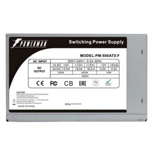 Блок питания POWERMAN  PM-500ATX-F  BLACK  6136308