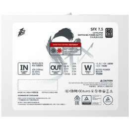 Блок питания  1STPLAYER SFX 750W PLATINUM White / SFX, APFC, 80 PLUS Platinum, LLC+DC-DC, 80mm fan, full modular / PS-750SFX-WH