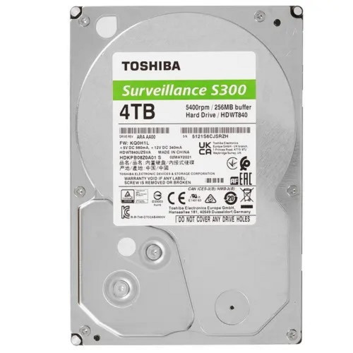Жесткий диск 4TB Toshiba Surveillance S300 (HDWT840UZSVA) SATA 6.0Gb/s, 5400 rpm, 256Mb buffer, 3.5