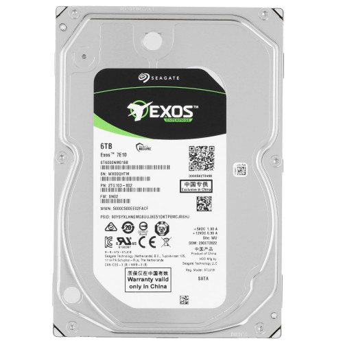 Жесткий диск 6TB Seagate Exos 7E10 (ST6000NM019B) SATA 6Gb/s, 7200 rpm, 256mb buffer, 3.5