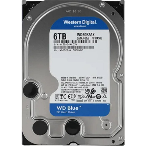 Жесткий диск 6TB WD Blue (WD60EZAX) Serial ATA III, 5400 rpm, 256Mb buffer