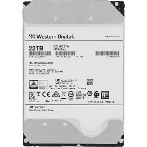 Жесткий диск 22Tb WD Ultrastar DC HC570 7200 6Gb/s 512Mb WUH722222ALE604  SATA3