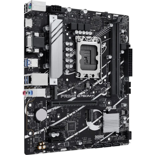 Материнская плата ASUS PRIME B760M-K (Socket 1700, mATX, 2xDDR5(96GB), VGA/HDMI 2.1, 1xPCIe 4.0x16/2xPCIe 4.0, 1xLAN (2.5GbE), 4xSATA 6Gb/s, 2xM.2, 4xUSB 3.2, 2xUSB 2.0, 1xPS/2)