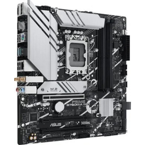 Материнская плата ASUS PRIME B760M-A WIFI (Socket 1700, mATX, 4xDDR5(128GB), 2xHDMI 2.1/DP, 3xPCIe 4.0x16, 1xLAN (2.5GbE), Wi-Fi, BT, 4xSATA 6Gb/s, 2xM.2, 2xUSB 3.2, 4xUSB 2.0, 1xPS/2)(90MB1EL0-M1EAY0)