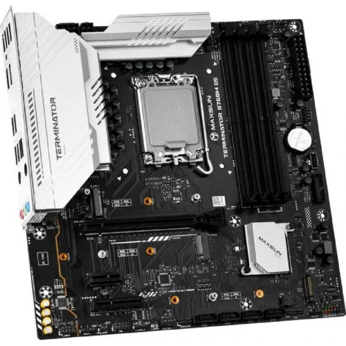 Материнская плата MAXSUN MS-Terminator B760M D5 (Socket 1700, mATX, 4*DDR5, DP/HDMI, 4*SATA3, 3*M.2, 1xPCI-E x16 /1xPCI-E x4, 6*USB 2.0,  2*USB 3.2 Gen1, LAN 1*2.5G, RTL)