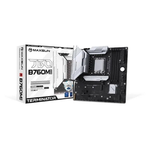 Материнская плата MAXSUN MS-Terminator B760M D5 WiFi V1/V2 (Socket 1700, mATX, 4*DDR5, DP/HDMI, 4xSATA3, 3*M.2,xPCI-E x16 /1xPCI-E x1, 6*USB 2.0, 2*USB 3.2 Gen1, LAN 1*2.5G, Bluetooth, Wi-Fi 802.11ax, RTL)