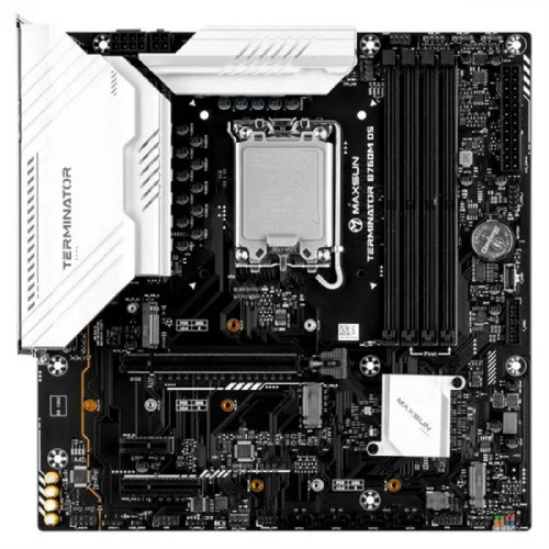 Материнская плата MAXSUN MS-Terminator B760M D5 WiFi V1/V2 (Socket 1700, mATX, 4*DDR5, DP/HDMI, 4xSATA3, 3*M.2,xPCI-E x16 /1xPCI-E x1, 6*USB 2.0, 2*USB 3.2 Gen1, LAN 1*2.5G, Bluetooth, Wi-Fi 802.11ax, RTL)