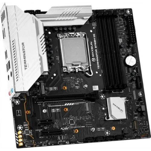 Материнская плата MAXSUN MS-Terminator B760M D5 WiFi V1/V2 (Socket 1700, mATX, 4*DDR5, DP/HDMI, 4xSATA3, 3*M.2,xPCI-E x16 /1xPCI-E x1, 6*USB 2.0, 2*USB 3.2 Gen1, LAN 1*2.5G, Bluetooth, Wi-Fi 802.11ax, RTL)