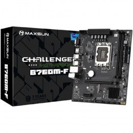 Материнская плата MAXSUN MS-Challenger B760M-F (Socket 1700, mATX, 2*DDR4, VGA/HDMI, 3*SATA3, 1*M.2, 1xPCI-E x16 /1xPCI-E x, 4*USB 2.0, 2*USB 3.2 Gen1 , LAN 1*1G, RTL)