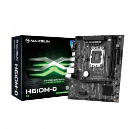 Материнская плата MAXSUN MS-Challenger H610M-D (Socket 1700, mATX, 2*DDR4, VGA/HDMI, 3*SATA3, 1*M.2, 1*PCIEx16/1*PCIEx1, 4*USB 2.0, 2*USB 3.2 Gen1, LAN 1*1G, RTL)