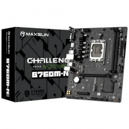 Материнская плата MAXSUN MS-Challenger B760M-N D5 V2 (Socket 1700, mATX, 2*DDR5, VGA/HDMI, 3*SATA3, 2*M.2, 1xPCI-E x16 /1xPCI-E x4, 4*USB 2.0,  2*USB 3.2 Gen1 , LAN 1*1G,  RTL)