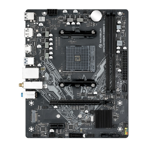 Материнская плата MAXSUN MS-Challenger A520M-K WIFI (Socket AM4, mATX, 2*DDR4(64Gb), DP/HDMI,  3*SATA3, 1*M.2, 1*PCIEx16/1*PCIEx1, 4*USB2.0, 2*USB 3.0, LAN 1*1G, Bluetooth,  Wi-Fi 802.11ax, RTL)