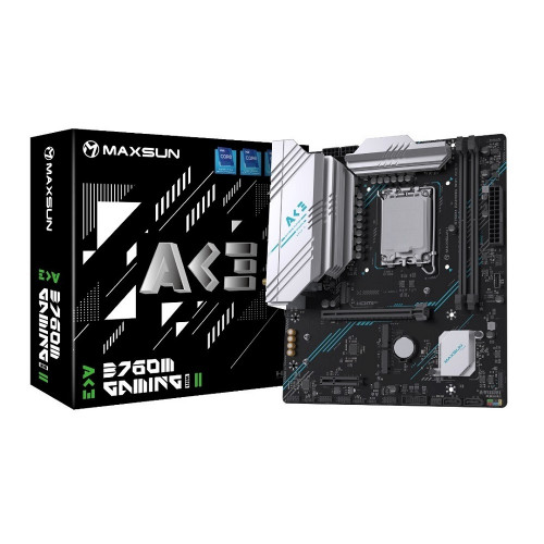 Материнская плата MAXSUN MS-B760M GAMING WIFI ACE 2 (Socket 1700, mATX, 2*DDR5, DP/2*HDMI, 2*SATA3, 3*M.2, 1xPCI-E x16 /1xPCI-E x4, 1*Type-C, 2*USB 2.0,  2*USB 3.2 , LAN 1*2.5G, Wi-Fi 6, ARGB,  RTL)
