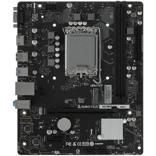 Материнские платы  Biostar H610MHC 2.0  Soc-1700 Intel H610 2xDDR4 mATX AC`97 8ch(7.1) GbLAN+VGA+HDMI