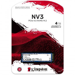 накопитель Kingston SSD NV3, 4000GB, M.2(22x80mm), NVMe, PCIe 4.0 x4, SNV3S/4000G