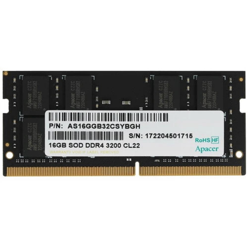Модуль памяти Apacer DDR4 SODIMM 16GB  3200MHz  (PC4-25600) CL22 1.2V ES.16G21.GSH 