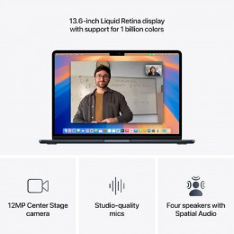 Ноутбук Apple MacBook Air 13-inch 2026 MDHF4LL/A (КЛАВ.РУС.ГРАВ.) Midnight 13.6